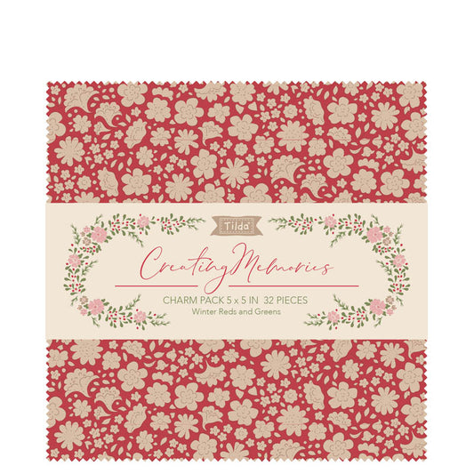 Tilda Charm Pack - 12.5cm x 12.5cm - Winter - 32 Pieces of Fabric