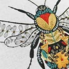 Pollen Bee Embroidery Kit by Bothy Threads