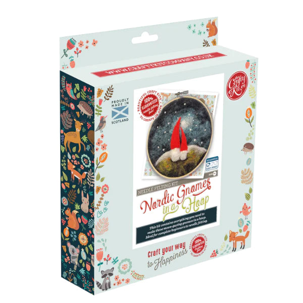 Nordic Gnomes in a Hoop Needle Felting Kit