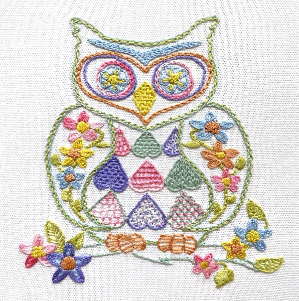 Sally the Spring Owl Embroidery Project