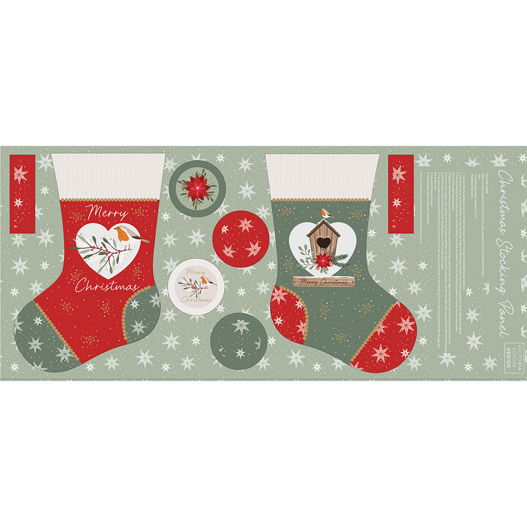 Welcome Home Christmas Stocking ALL YOU NEED Fabric Panel Pack