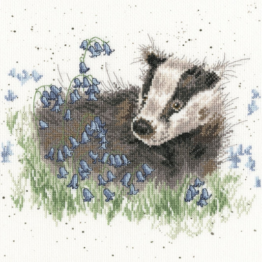 The Badger in Bluebell Wood - Counted Cross Stitch Kit by Bothy Threads XHD31