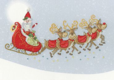 Santa Sleigh Ride Counted Cross Stitch Kit by Bothy Threads