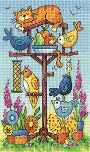 Bird Table - Counted Cross Stitch Embroidery
