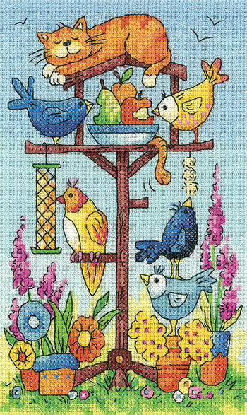 Bird Table - Counted Cross Stitch Embroidery