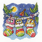 A Christmas Hoot - Counted Cross Stitch Owls