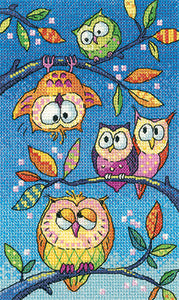 Hanging Around - Owls Counted Cross Stitch