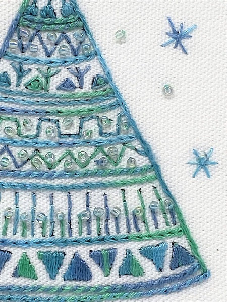 Christmas Trees Embroidery Kit - in Two Stitch Steps