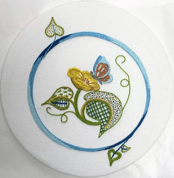 Butterfly on Buttercup Crewel Embroidery Kit by Dizzy & Creative