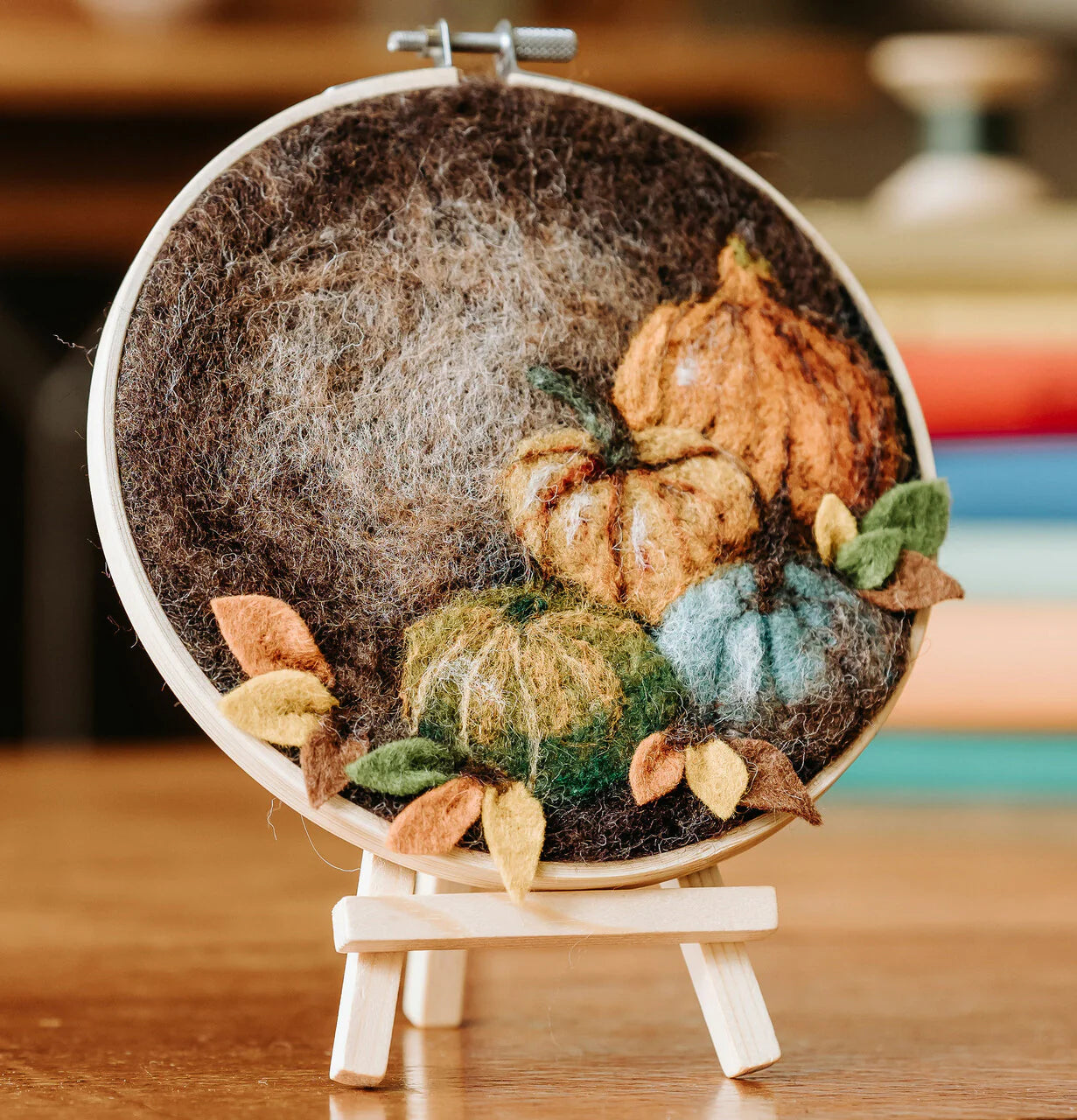 Pumpkins in a Hoop - Needle Felting Kit by The Crafty Kit Company