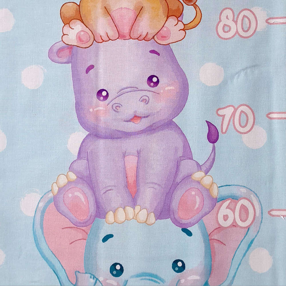 Watch Them Grow - Baby Grow Chart - Quilt Cot Fabric Panel