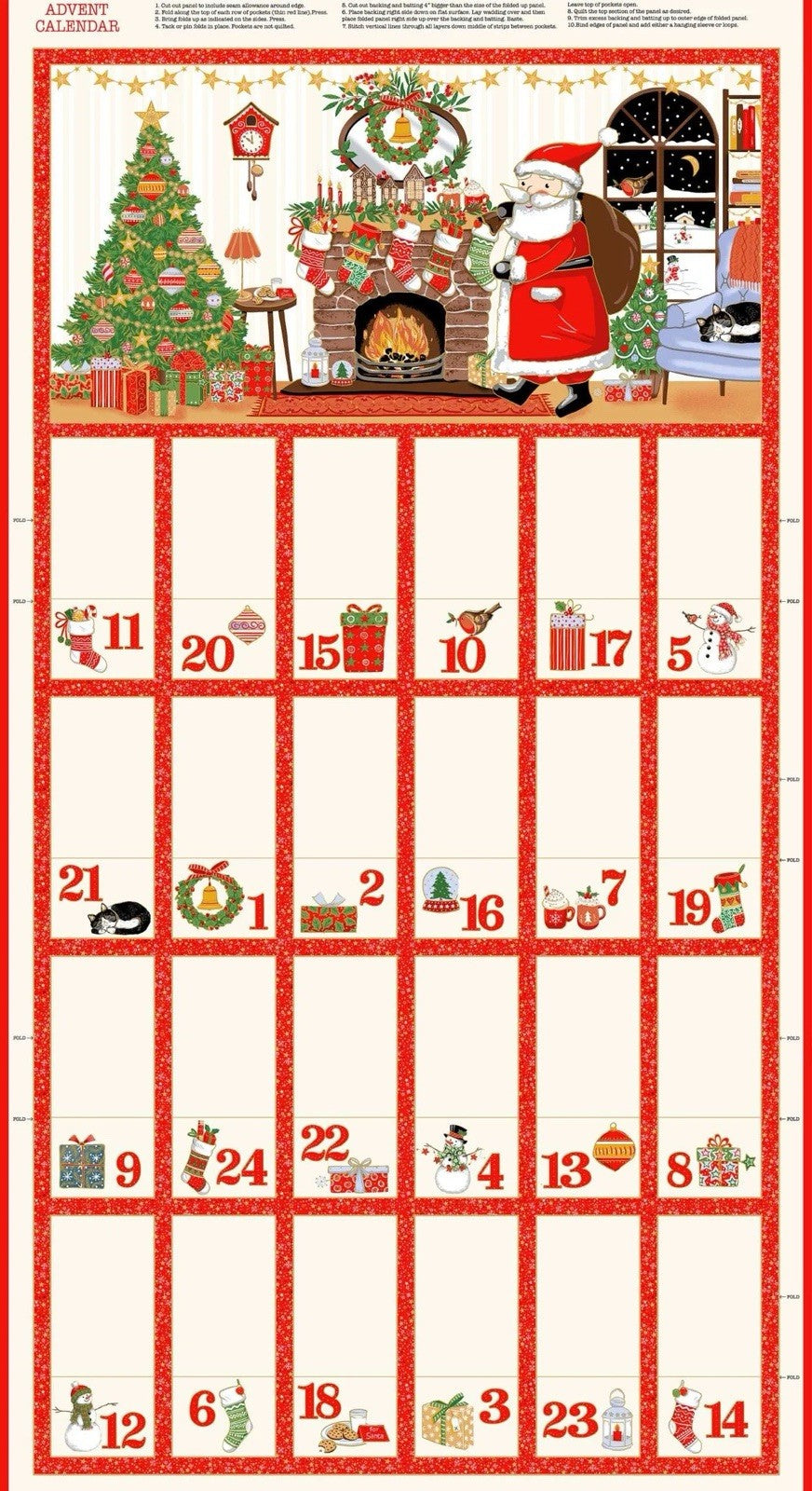 Jolly Saint Nick - Advent Calendar All You Need Fabric Panel Pack