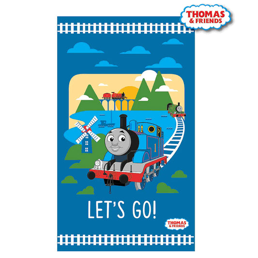 Thomas The Tank Engine Blue Quilt Fabric Panel
