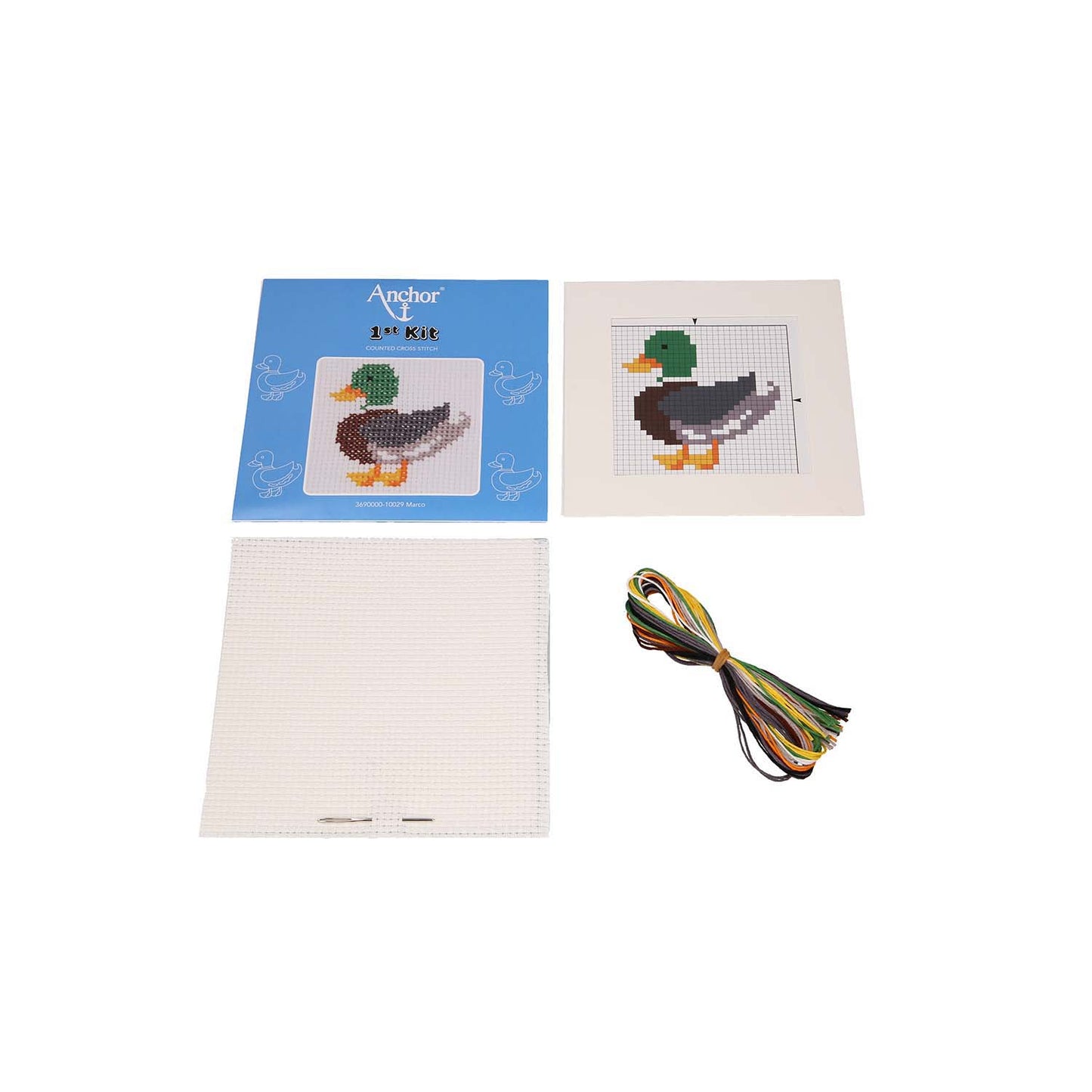 Marco the Duck First Counted Cross Stitch Kit - For children & beginners