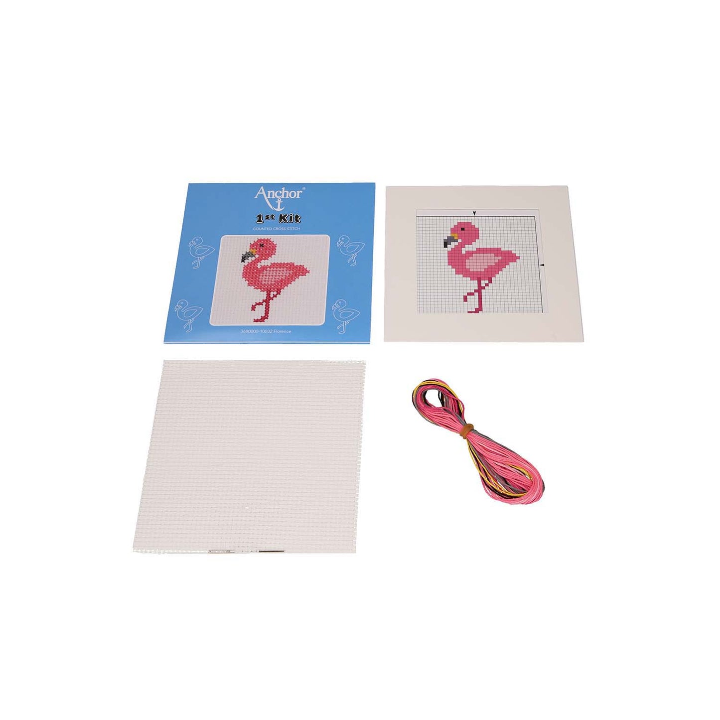 Florence the Flamingo First Counted Cross Stitch Kit - For children & beginners