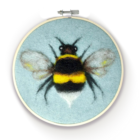 Honey Bee in a Hoop - Needle Felting Kit - Lovely Summer Project
