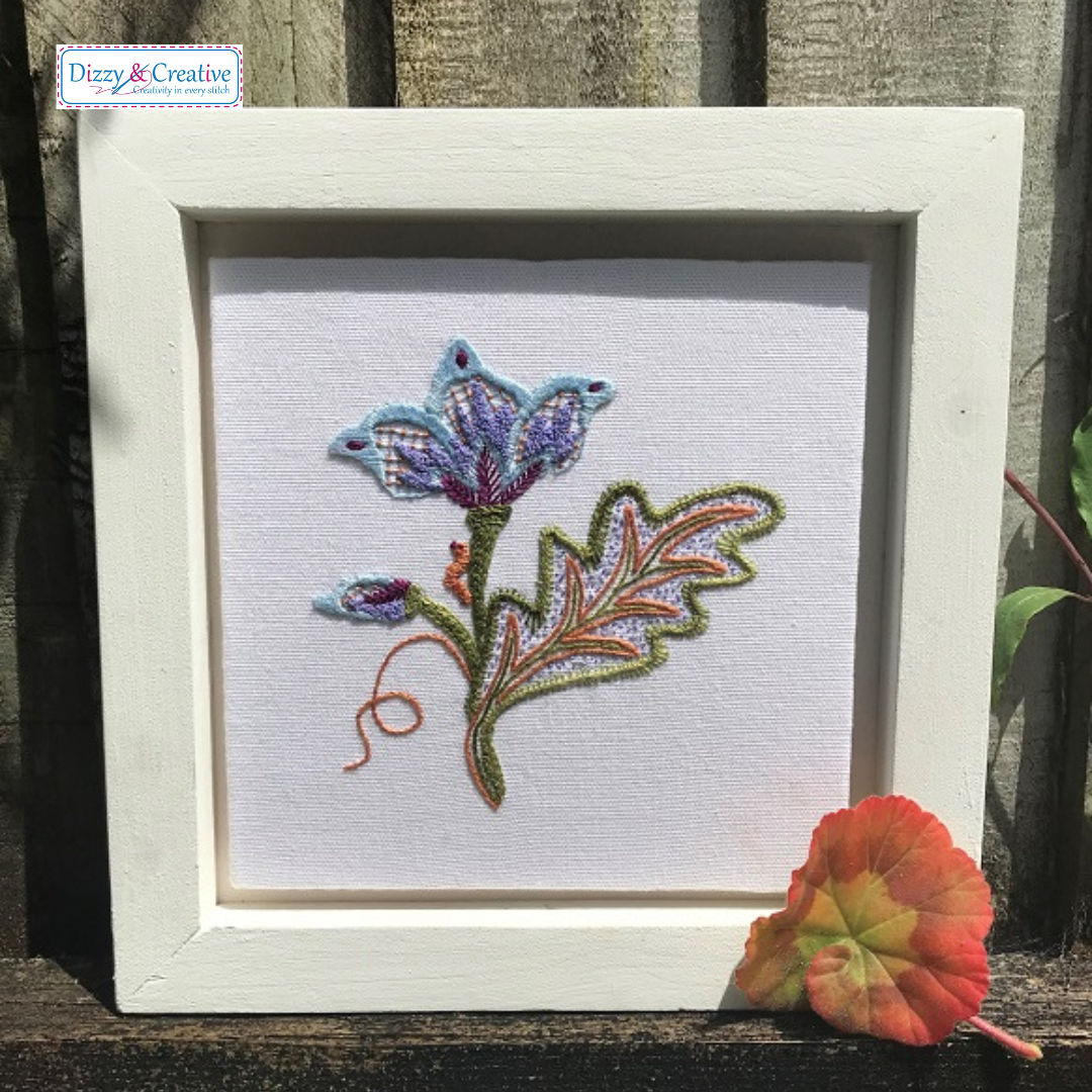 Flower with Caterpillar - Crewel Embroidery Kit