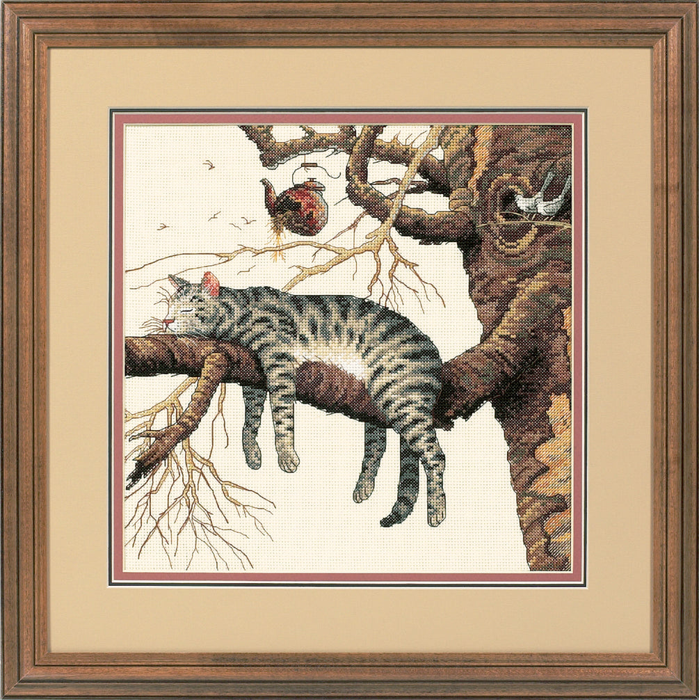Sleepy Cat Counted Cross Stitch Kit