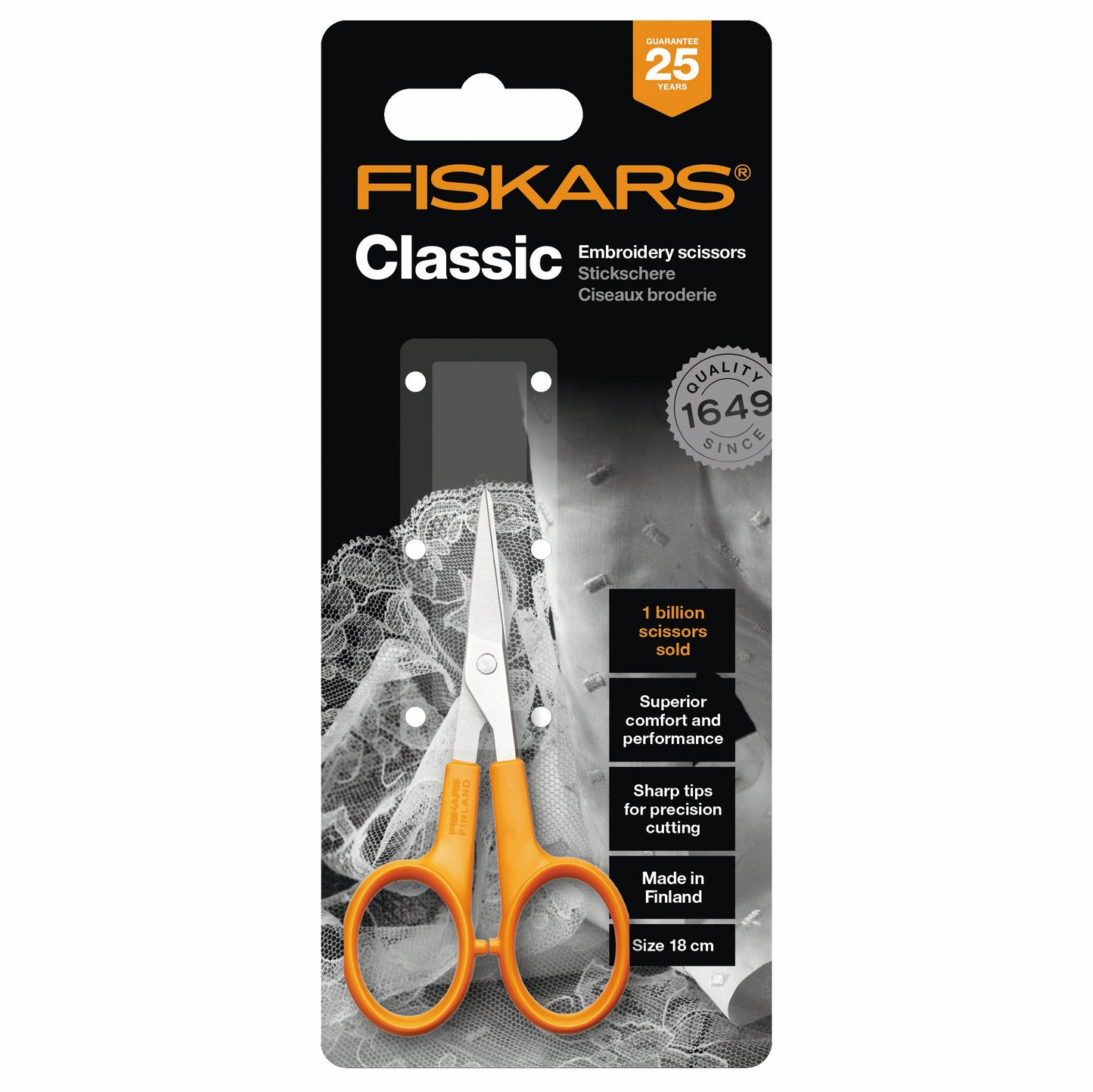 Fiskars Classic Embroidery Scissors - 10cm or 3.9 inches