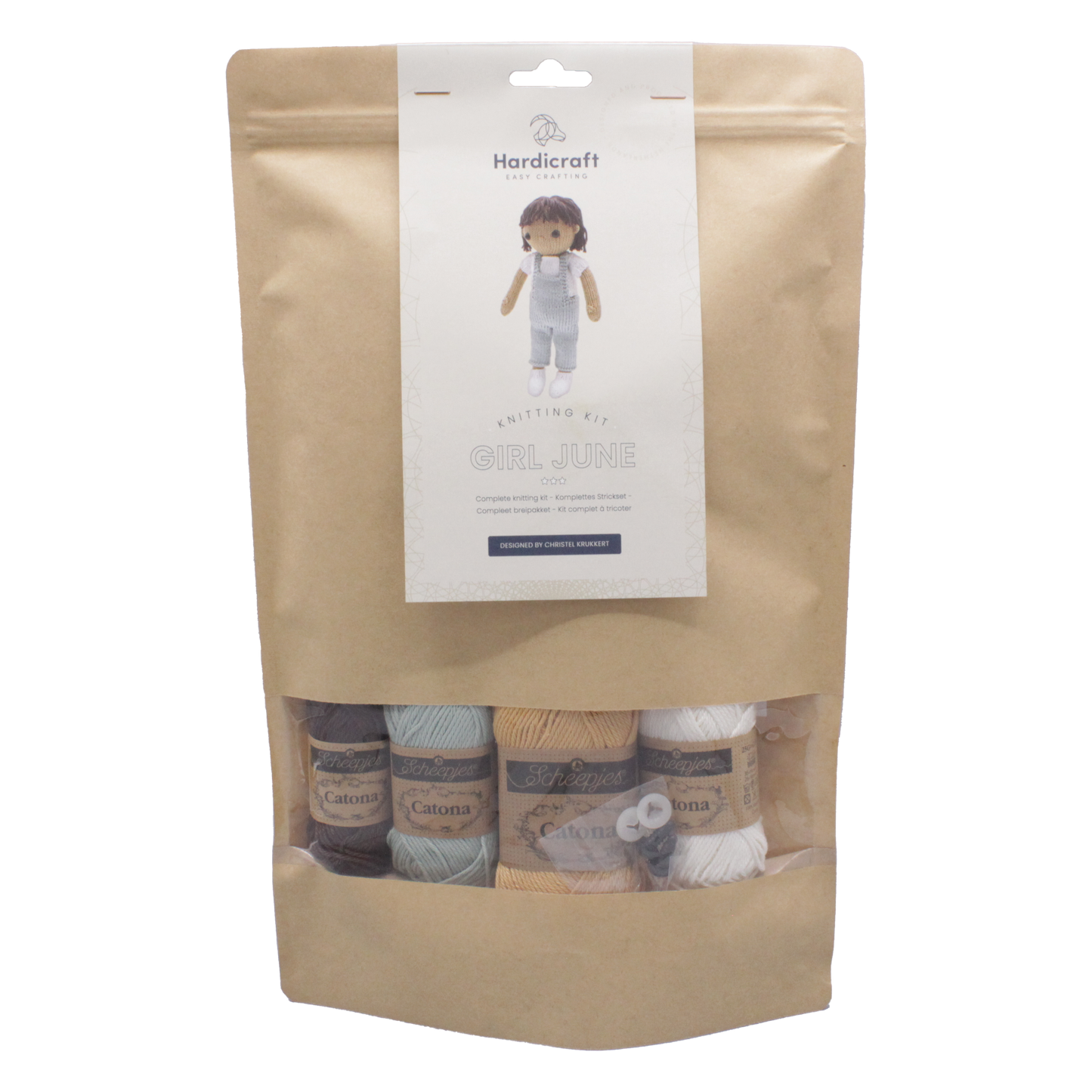 Little Girl Dolly in her Dungarees - Knitting Kit