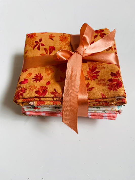 Fabric Fat Quarter Bundle - 'Oranges & Pinks' - 100% Cotton
