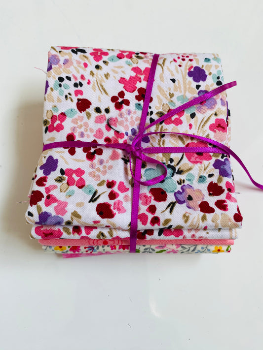 Fabric Fat Quarter Bundle - 'Summer Pinks' - 100% Cotton
