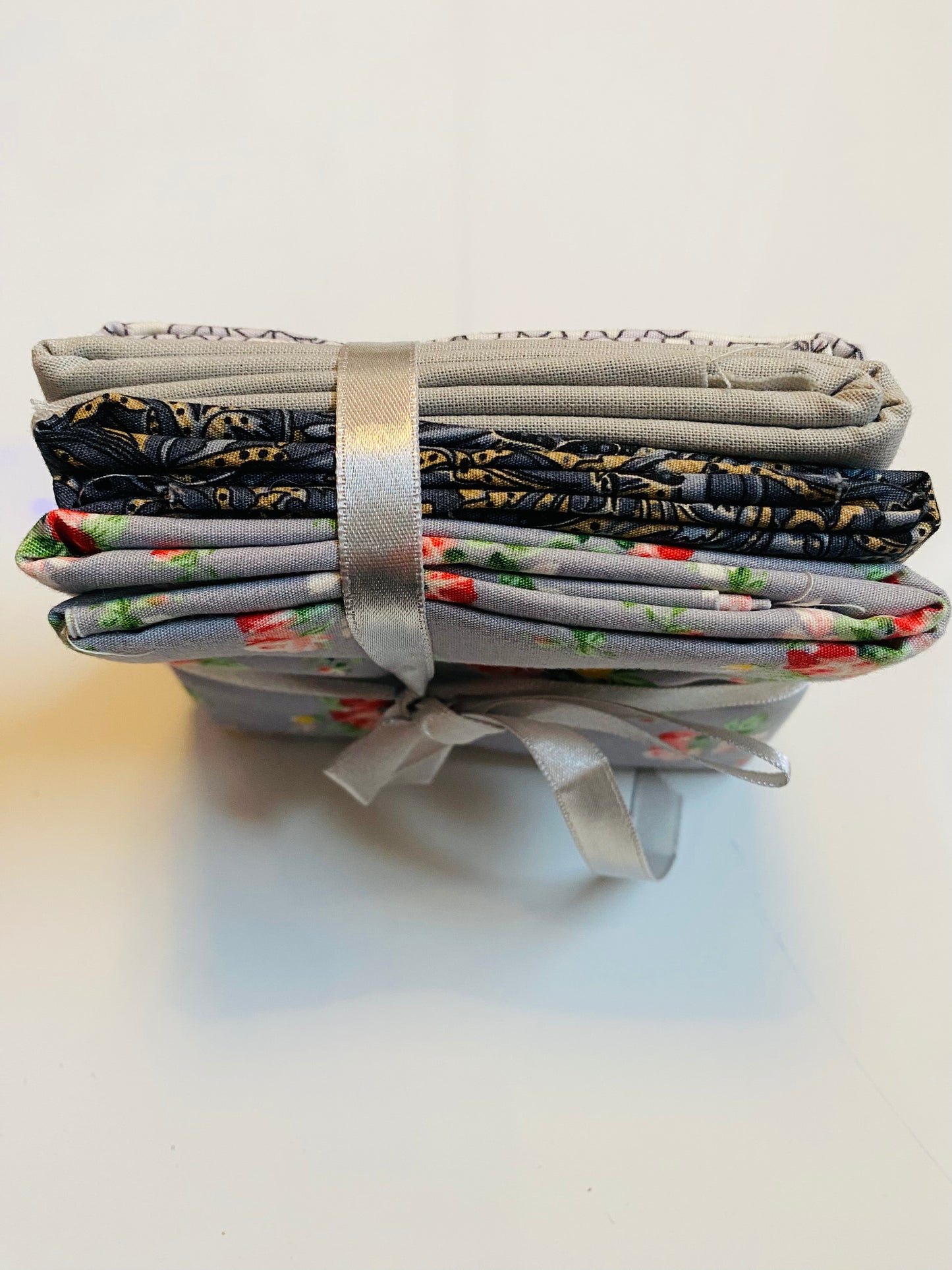 Fabric Fat Quarter Bundle - 'Warm Greys' - 100% Cotton
