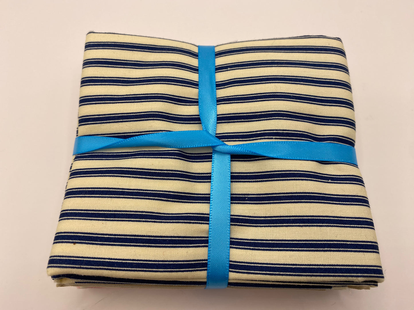 Striped Fabric Fat Quarter Bundle -  Four Stripe Fabric Pieces of Varying Colour