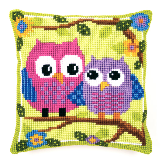 Owls in a Tree Large Holed Cross Stitch Cushion Kit by Vervaco ***SALE***