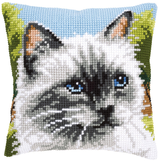 Siamese Cat Large Holed Cushion Kit by Vervaco
