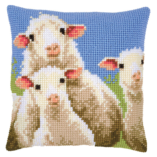 Lamb Sheep Trio - Large Holed Cushion Kit by Vervaco