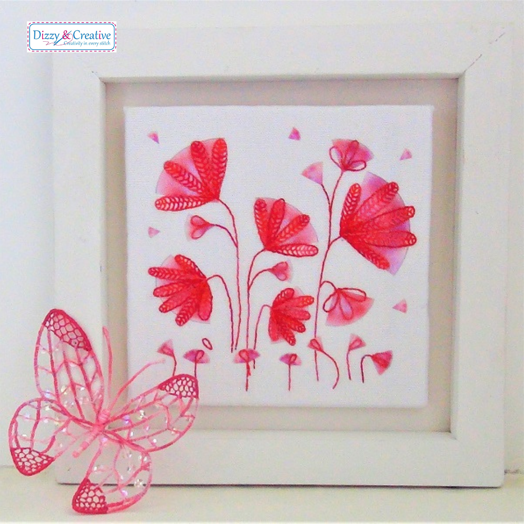 Pink Garden Embroidery Kit