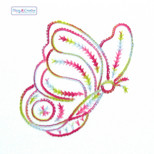 Butterfly Embroidery Kit - Beautiful Beginners Two Stitch Kit
