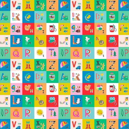 Spring Alphabet by Dashwood Studio's - Sold by the Quarter Metre
