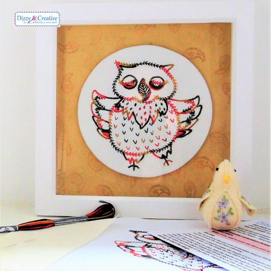 Wally The Friendly Owl Embroidery Kit