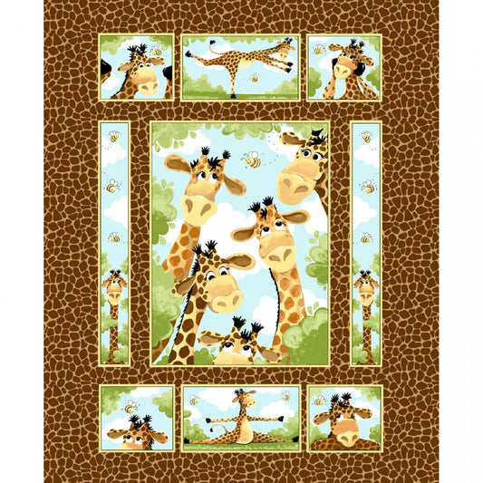 Zoe the Giraffe - Children's Cot Panel / Quilt Panel / Fabric panel