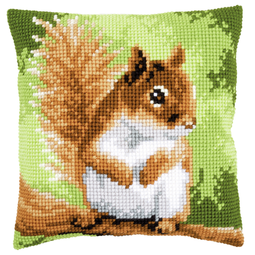 Squirrel Large Holed Cushion Kit by Vervaco