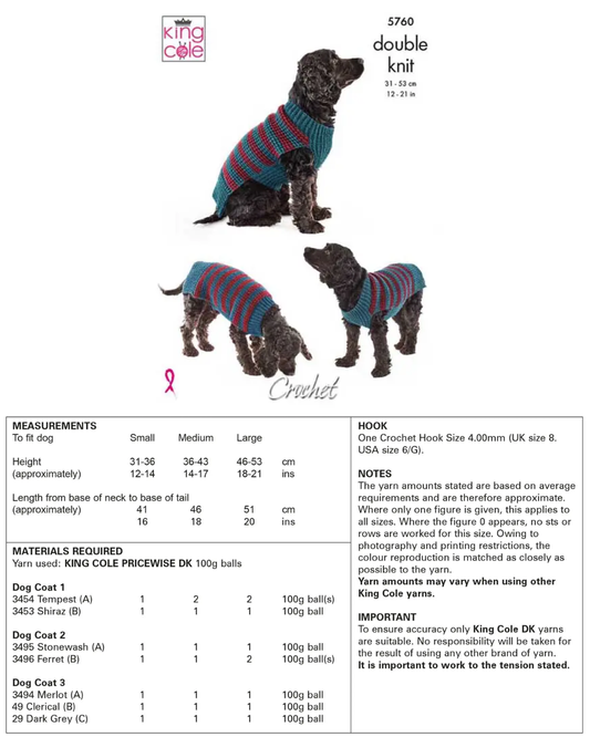 Knitting & Crochet Patterns - Pets (Below Is a Very Small Selection of Patterns Available in the Shop)