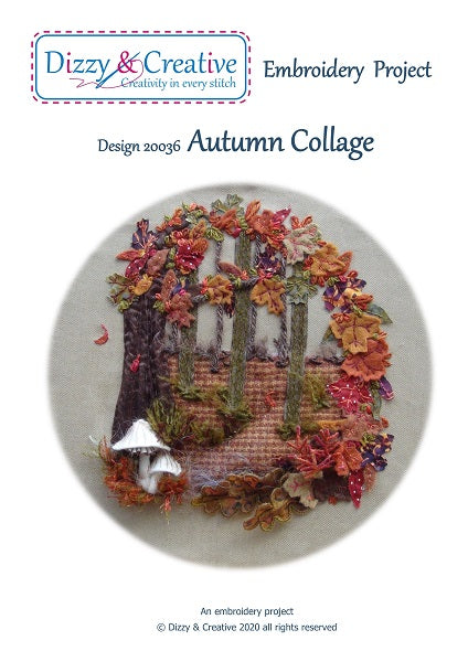 Autumn Collage Stash Buster Embroidery Project - Booklet only