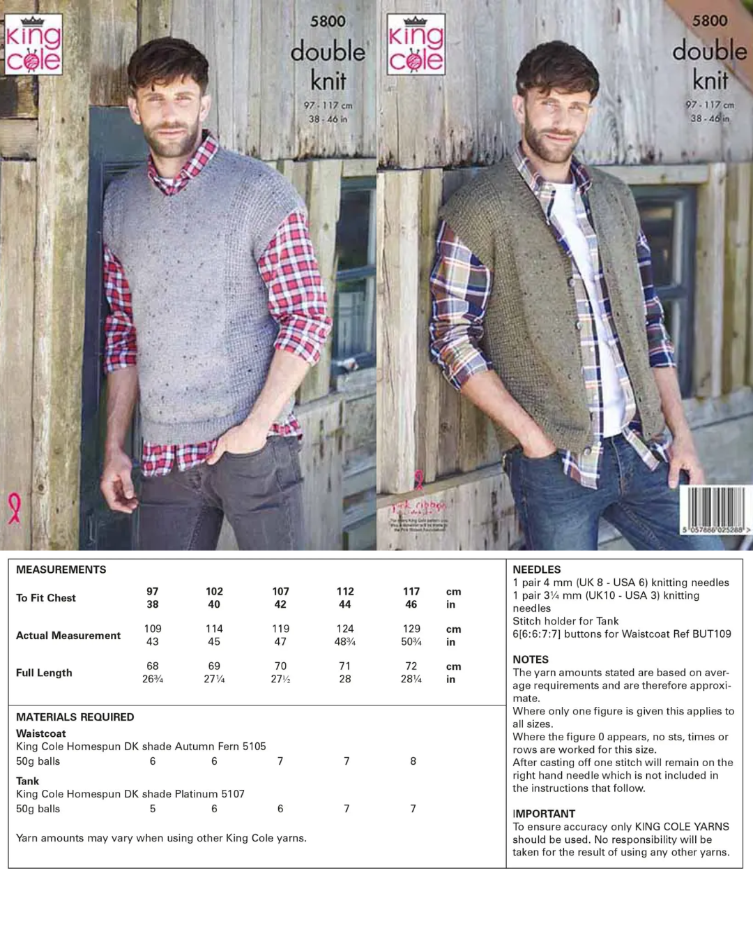 Knitting & Crochet Patterns - Men (Below Is a Very Small Selection of Patterns Available in the Shop)