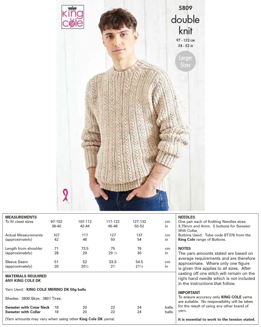 Knitting & Crochet Patterns - Men (Below Is a Very Small Selection of Patterns Available in the Shop)