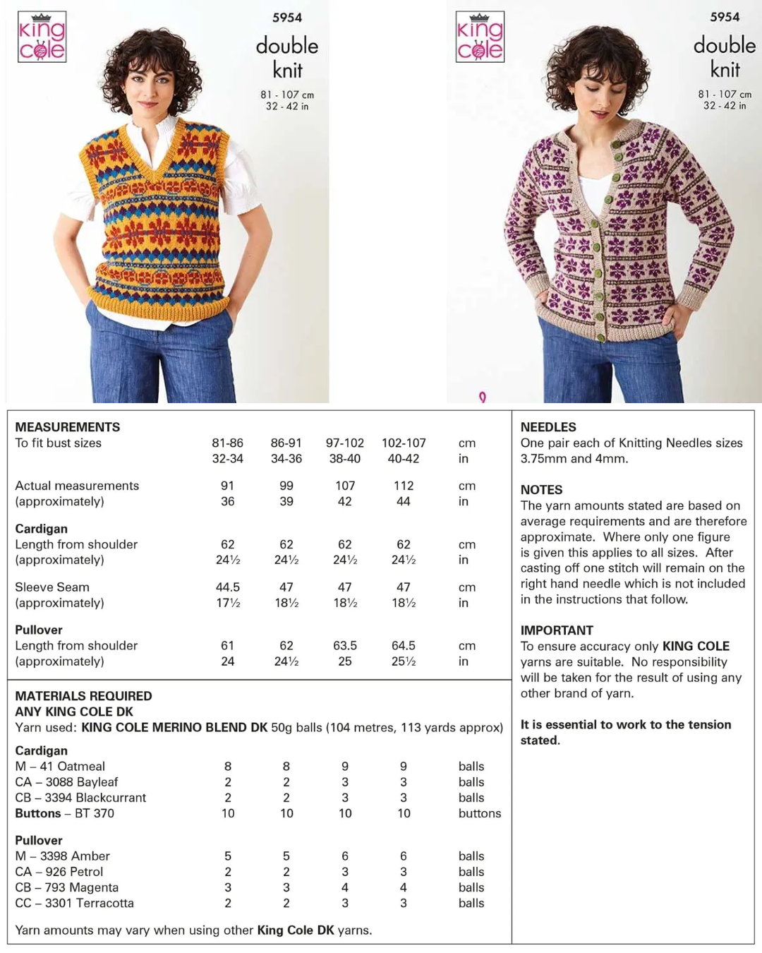 Knitting & Crochet Patterns - Ladies (Below Is a Very Small Selection of Patterns Available in the Shop)