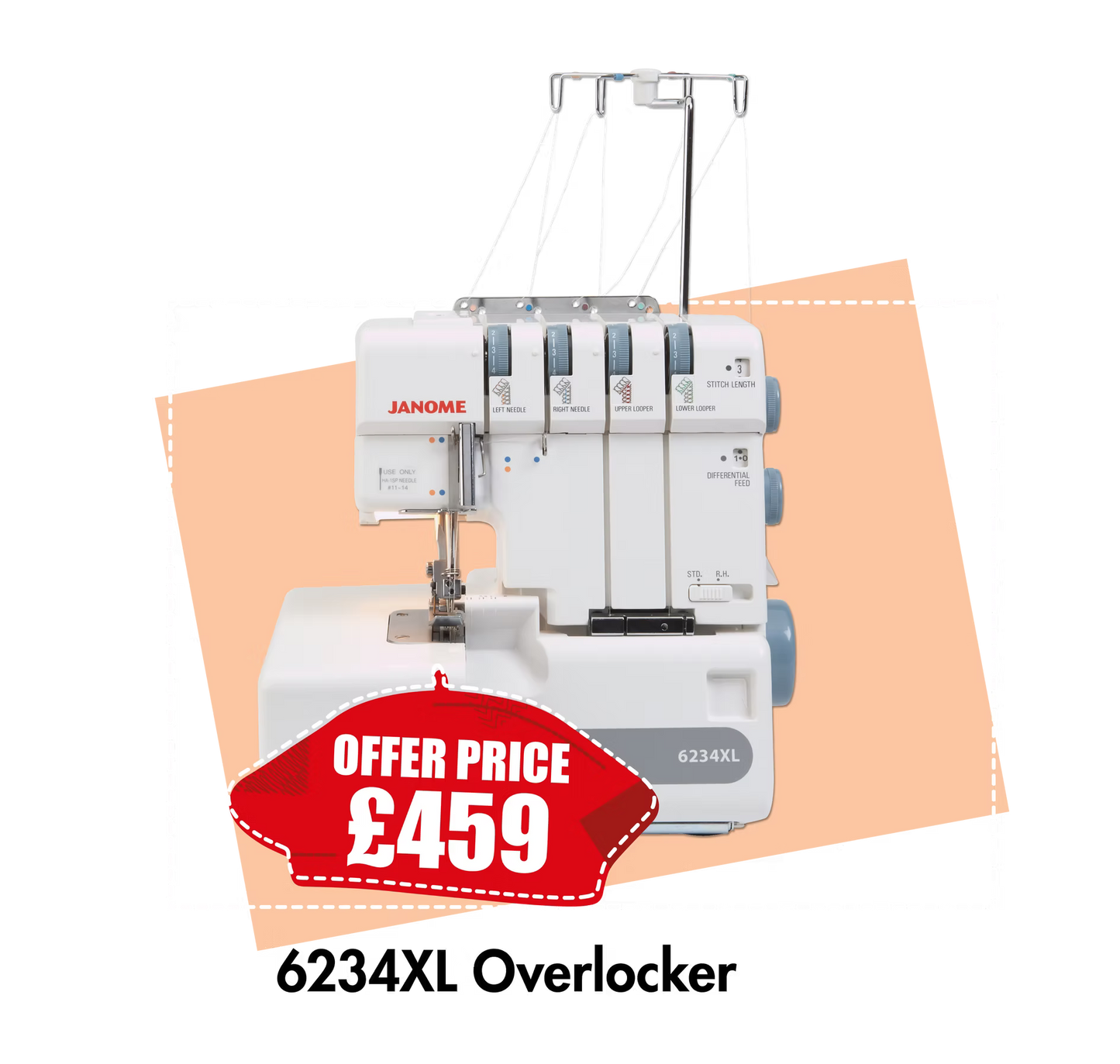Janome Model 6234XL Overlocker *** Save £90 ***