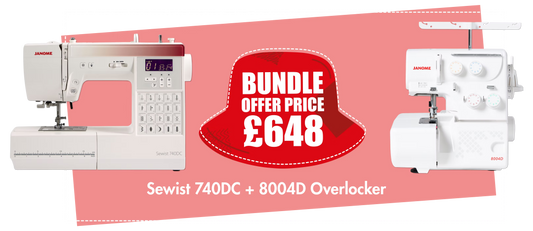 Janome Combo Offer - Sewist 740DC Sewing Machine PLUS 8004D Overlocker - BUNDLE OFFER PRICE £648