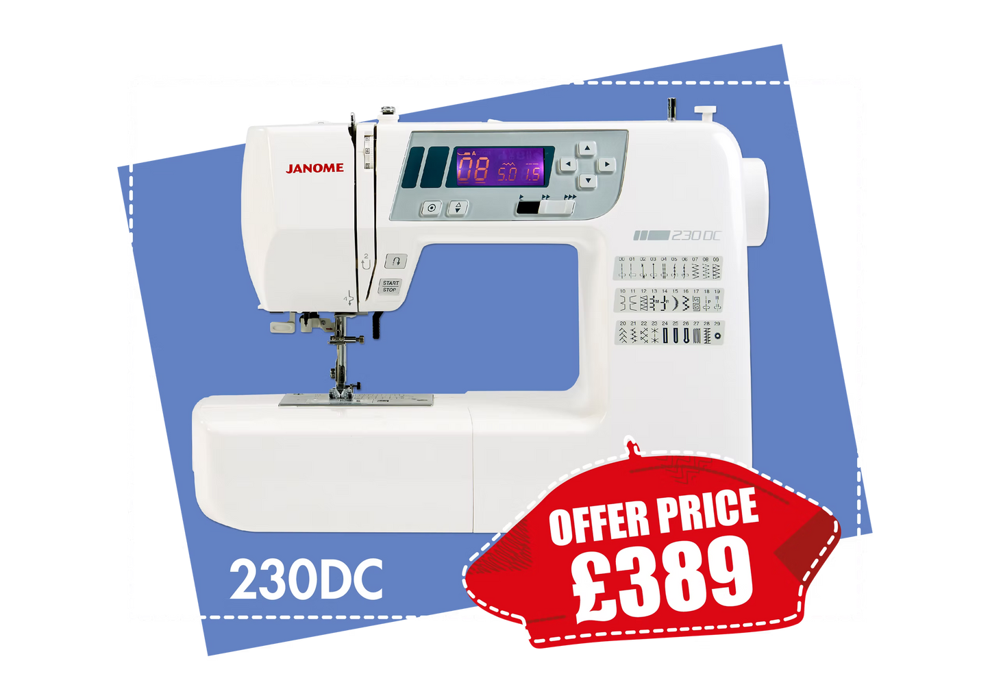 Janome Model 230DC - Easy To Use Sewing Machine *** Save £50 ***