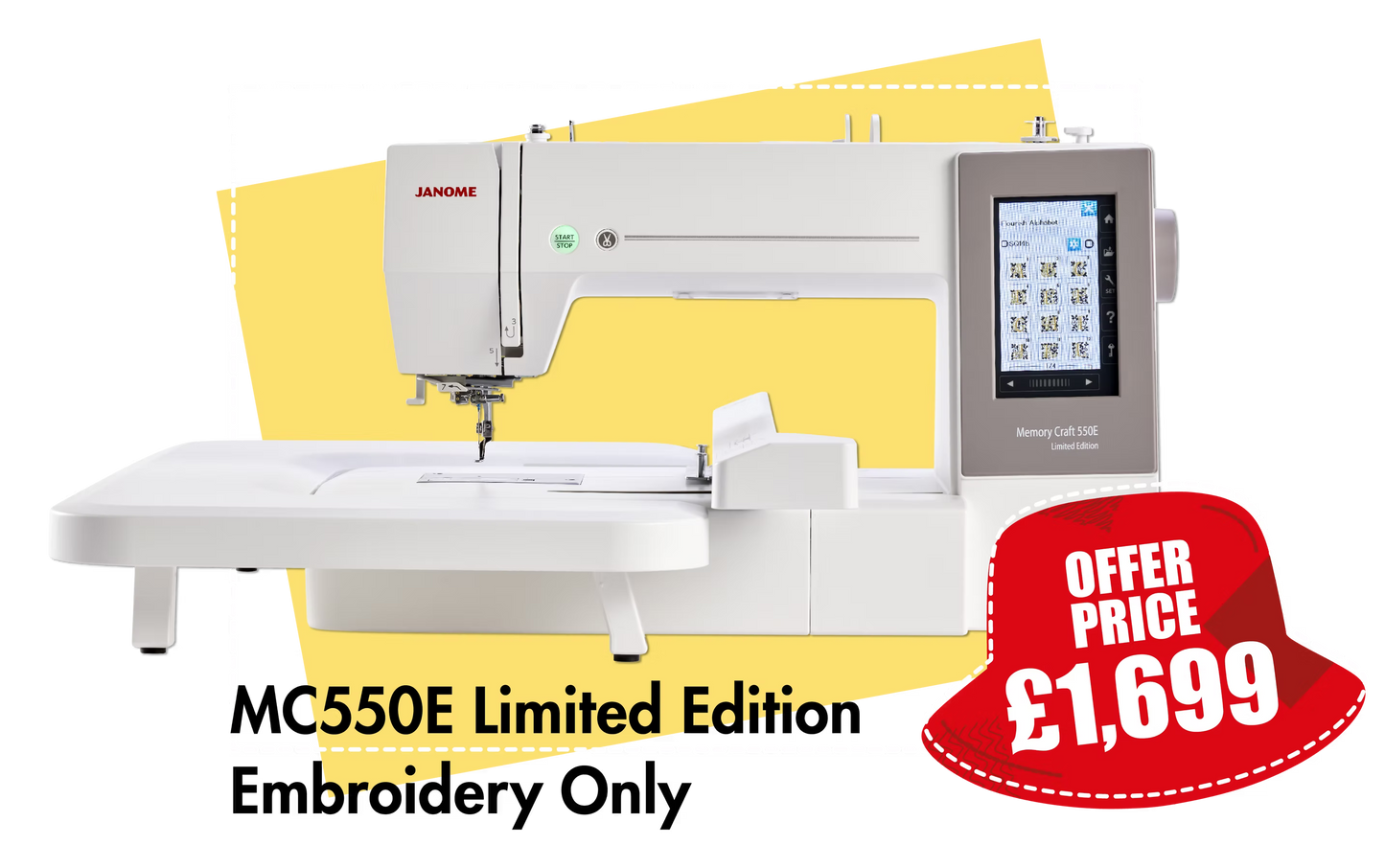 Janome Memory Craft 550E Embroidery Machine *** Save £200 ***