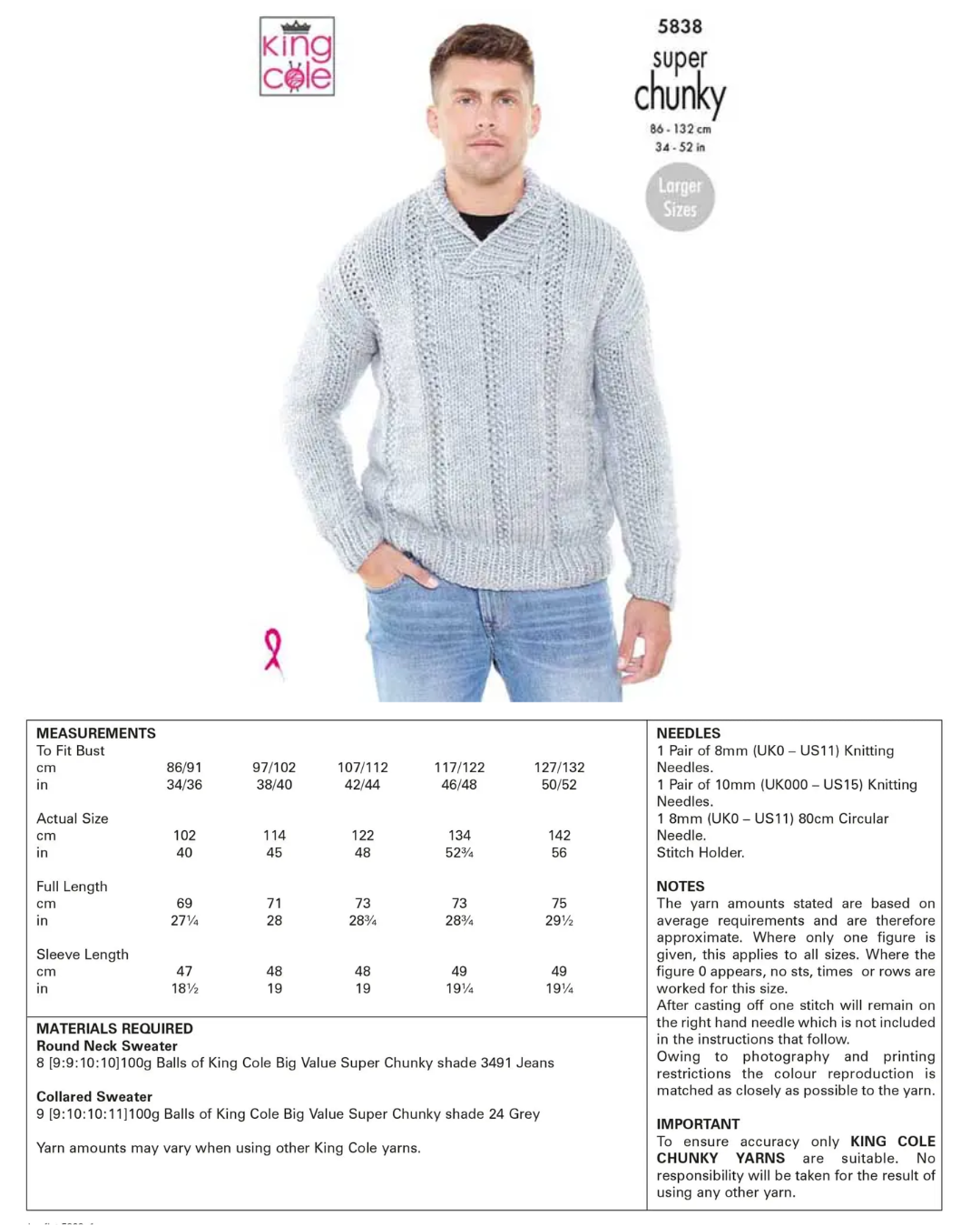 Knitting & Crochet Patterns - Men (Below Is a Very Small Selection of Patterns Available in the Shop)