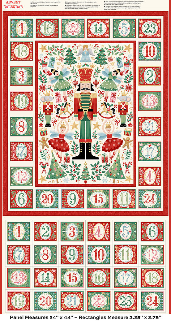 Nutcracker Christmas Advent Calendar ALL YOU NEED Fabric Pack - by Makower