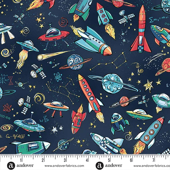 Orbit Cotton Fabric Collection - by Makower. Sold by the Quarter Metre