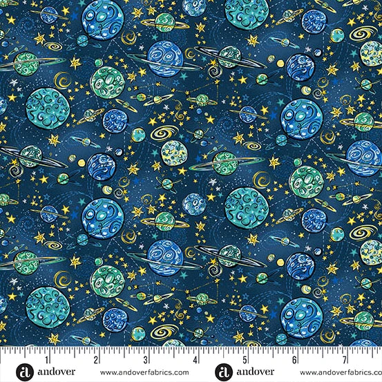 Orbit Cotton Fabric Collection - by Makower. Sold by the Quarter Metre